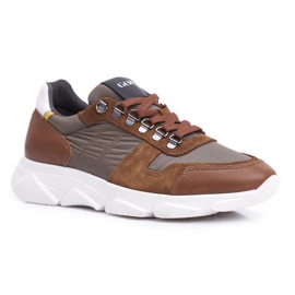 GOE Chaussures de sport pour hommes en cuir marron FF1N3021 brun 1 GOE Chaussures de sport pour hommes en cuir marron FF1N3021 brun 1