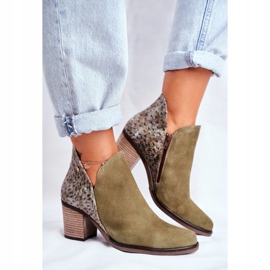 Bottes À Talons Pour Femmes Maciejka Spring Cuir Olive 04492-24 vert 2