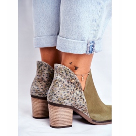 Bottes À Talons Pour Femmes Maciejka Spring Cuir Olive 04492-24 vert 4