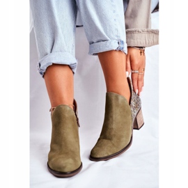 Bottes À Talons Pour Femmes Maciejka Spring Cuir Olive 04492-24 vert 3