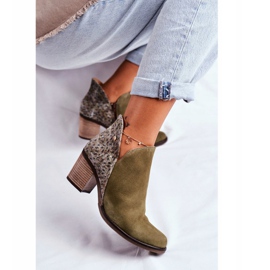 Bottes À Talons Pour Femmes Maciejka Spring Cuir Olive 04492-24 vert 5