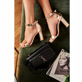 Sandales Femme Talon Haut Laura Messi 1760 Cuir Doré Iliad 1