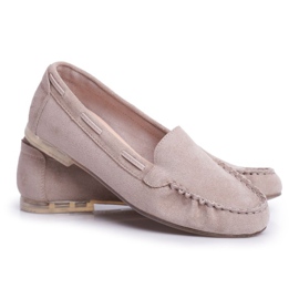 Mocassins Femme Sergio Leone Suède Beige MK722 2