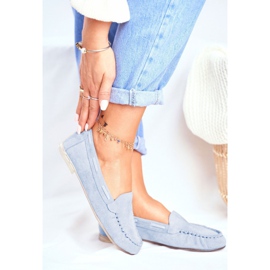 Mocassins Femme Sergio Leone Suède Bleu MK722 1