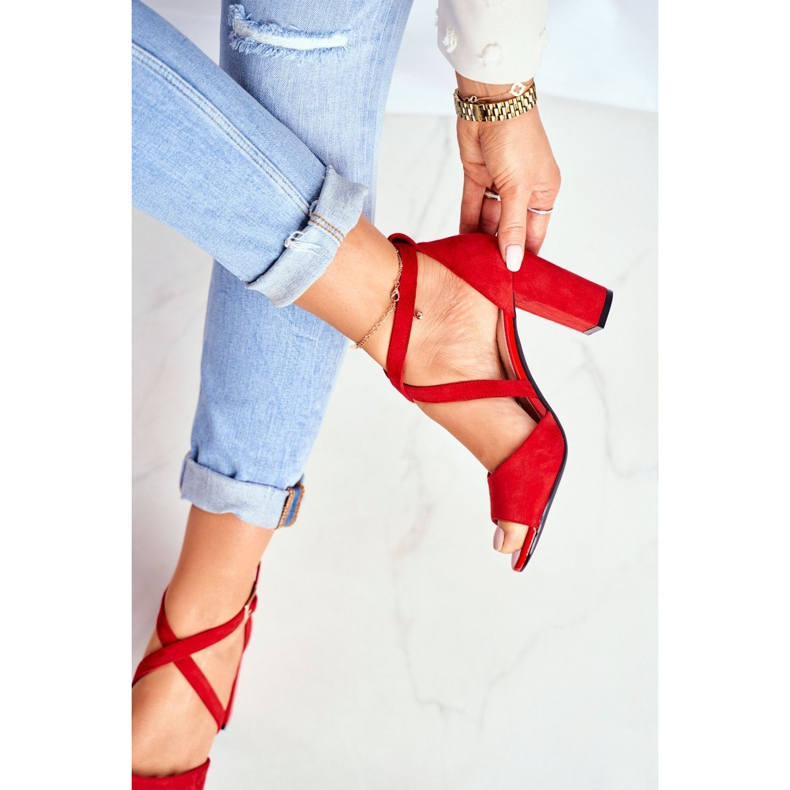 Sandales Pour Femmes À Talons Hauts Sergio Leone Rouge SK865 1