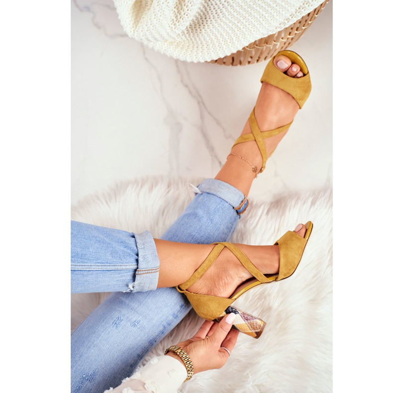 Sandales À Talons Hauts Pour Femmes Sergio Leone Jaune SK865 2