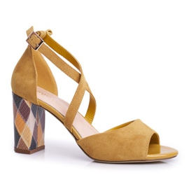Sandales À Talons Hauts Pour Femmes Sergio Leone Jaune SK865 4