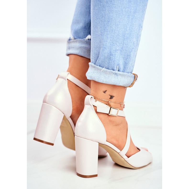 Sandales À Talons Hauts Pour Femmes Sergio Leone Beige Perle SK865 2