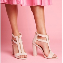 PS1 Sandales À Talon Femme En Daim Beige Folly 3