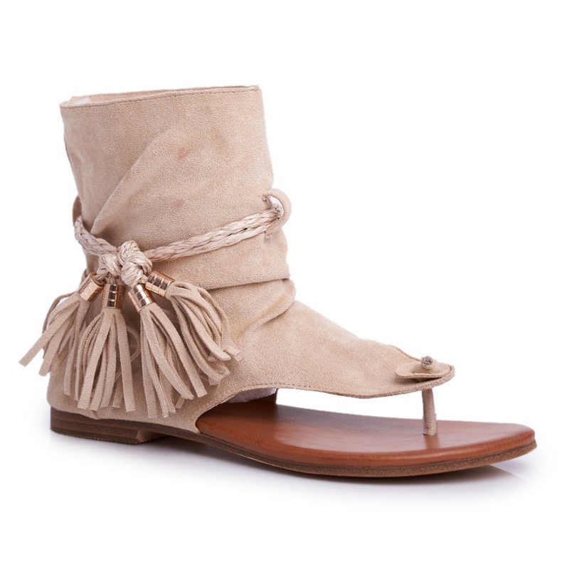 SEA Sandales Femme Tongs Avec Tige Beige SL1011 Madrit 2