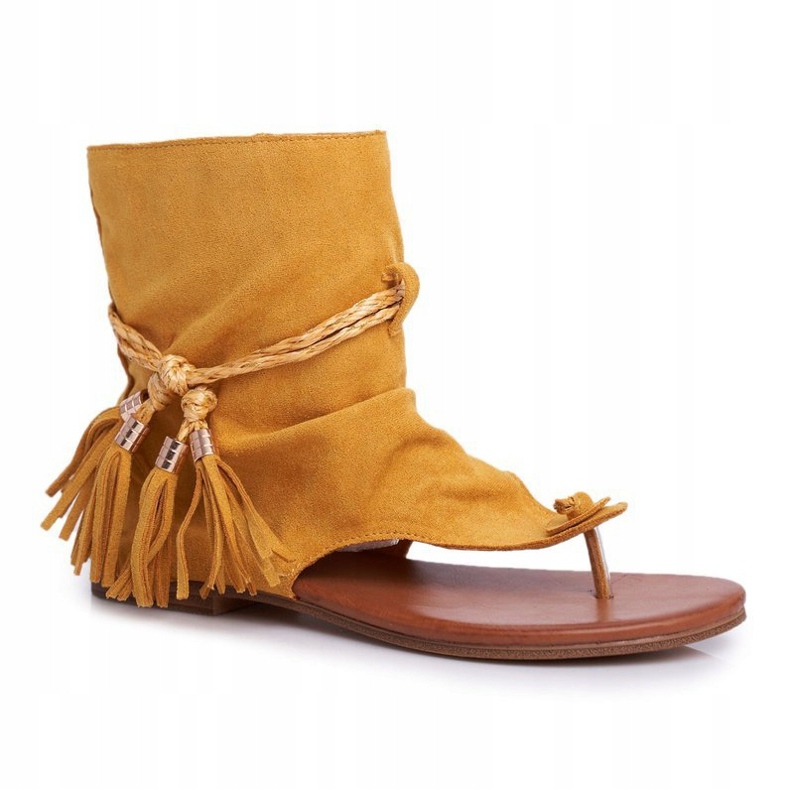 PS1 Sandales Tongs Femme Tong Jaune SL1011 Madrit 1