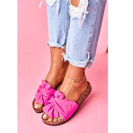 PS1 Chaussons Femme Sur Liège Nœuds Fuchsia Felis rose 2 PS1 Chaussons Femme Sur Liège Nœuds Fuchsia Felis rose 2