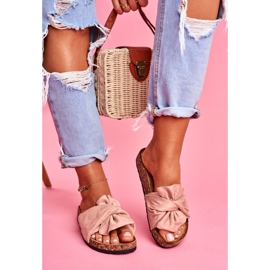 SEA Chaussons Femme Sur Liège Nœuds Rose Felis 2