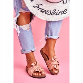 PS1 Chaussons Femme Sur Liège Beige Noeuds Felis 1