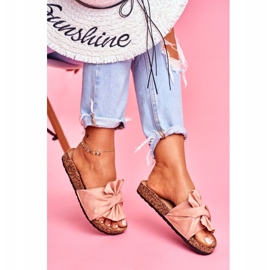 PS1 Chaussons Femme Sur Liège Beige Noeuds Felis 2