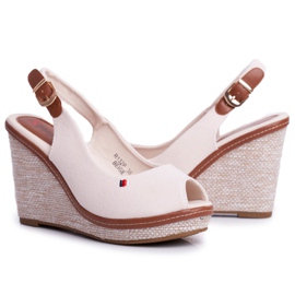 SEA Sandales compensées femme Beige Tommy 1