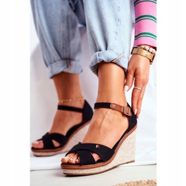 SEA Sandales Sur Compensées Pour Femmes Noir LaMane 1