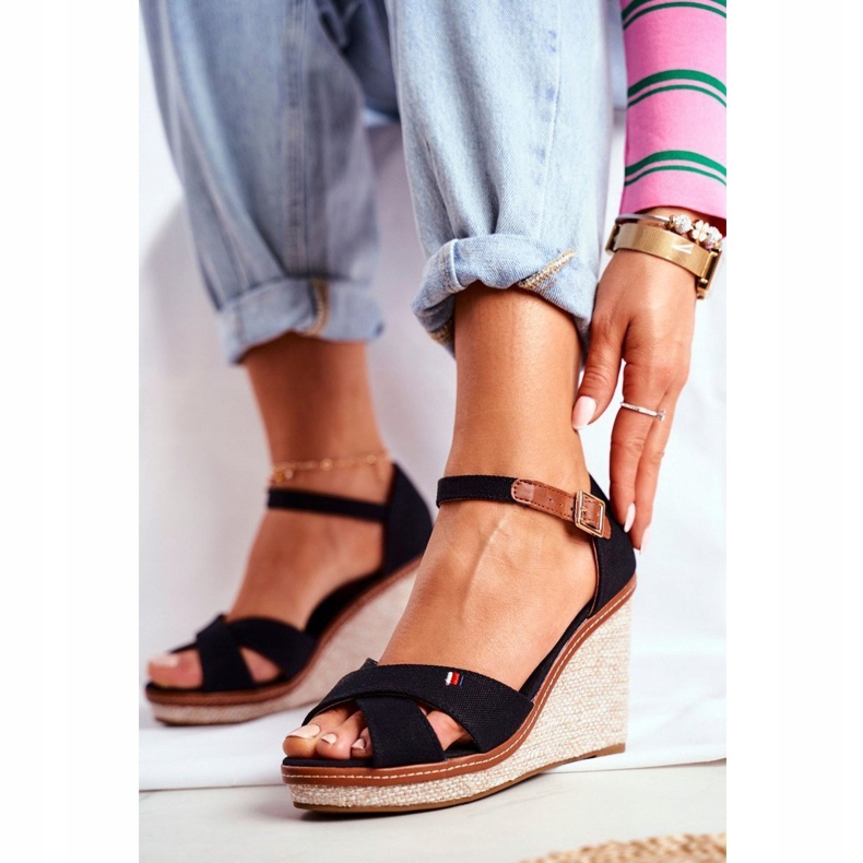 SEA Sandales Sur Compensées Pour Femmes Noir LaMane 1