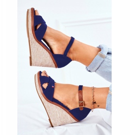 SEA Sandales Sur Compensées Pour Femmes Bleu LaMane bleu marin 1 SEA Sandales Sur Compensées Pour Femmes Bleu LaMane bleu marin 1