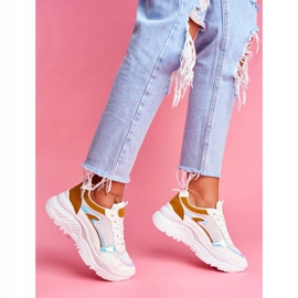 BUGO Chaussures de sport pour femmes Memory jaune et blanc blanche 5