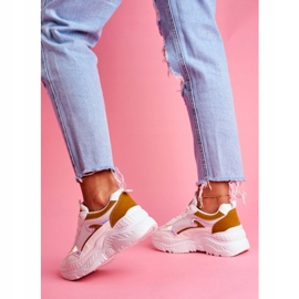 BUGO Chaussures de sport pour femmes Memory jaune et blanc blanche 3