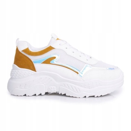 BUGO Chaussures de sport pour femmes Memory jaune et blanc blanche 6