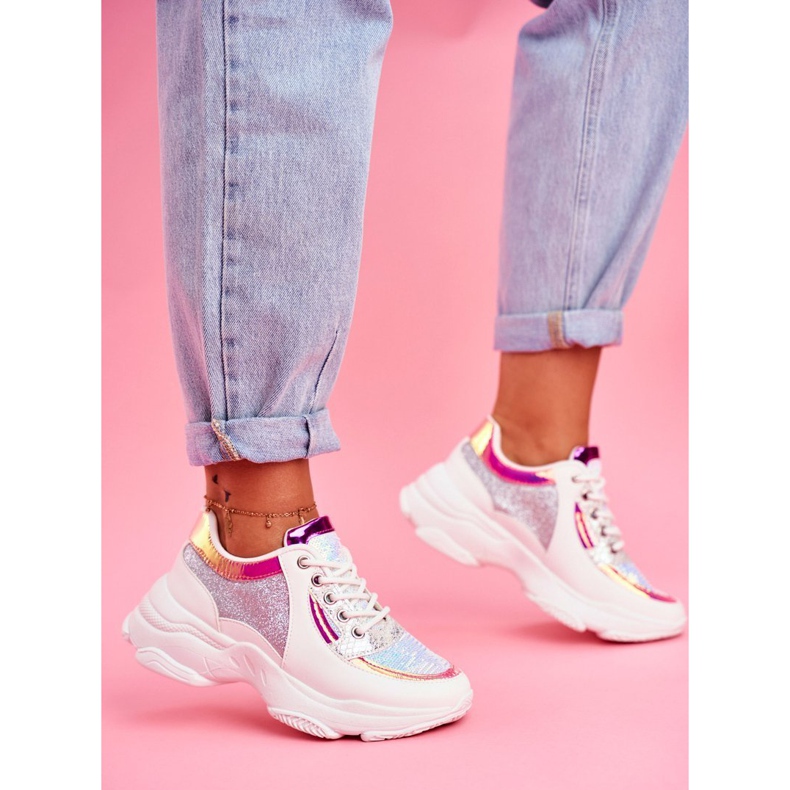 BUGO Chaussures Sport Femme Glitter Blanc Vebi 1