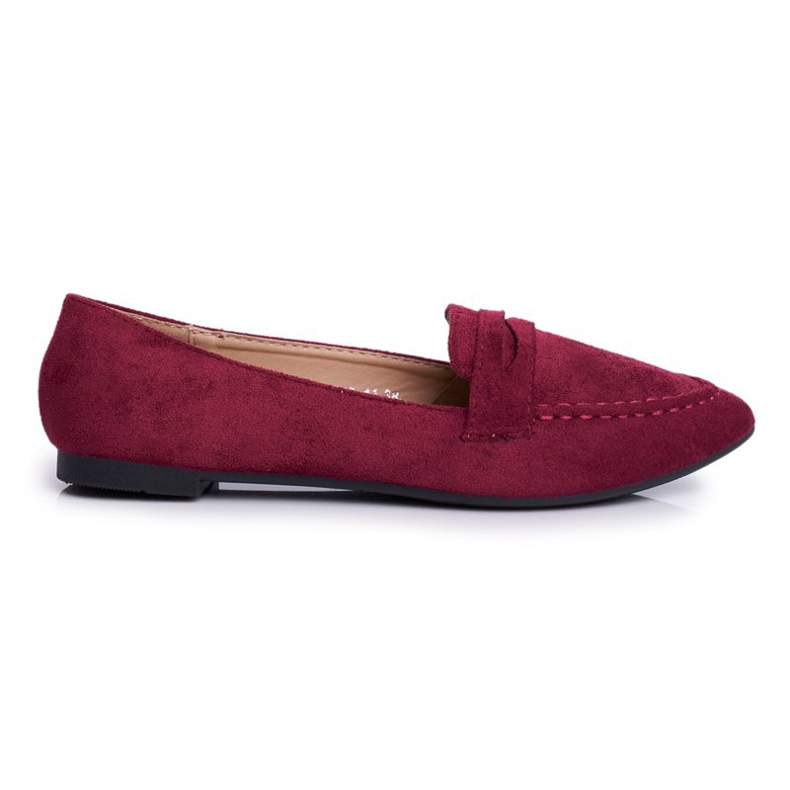 BUGO Mocassins Femme Daim CH-1M6 Bordeaux Laveria rouge 2