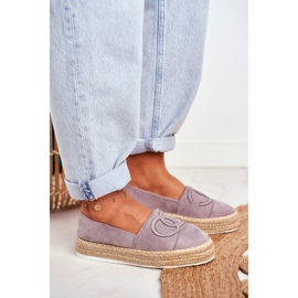 SEA Espadrilles Femme Semelle Épaisse Lin Gris Febi 2