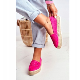 PS1 Espadrilles Femme Semelle Épaisse Lin Fuchsia Febi rose 4