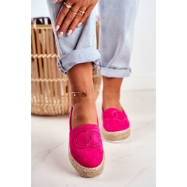PS1 Espadrilles Femme Semelle Épaisse Lin Fuchsia Febi rose 5