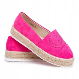 PS1 Espadrilles Femme Semelle Épaisse Lin Fuchsia Febi rose 6