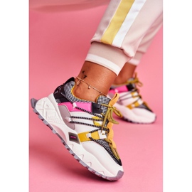 PS1 Chaussures de sport pour femmes blanches LA91 Be One multicolore jaune 4