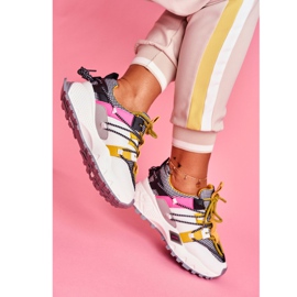 PS1 Chaussures de sport pour femmes blanches LA91 Be One multicolore jaune 2