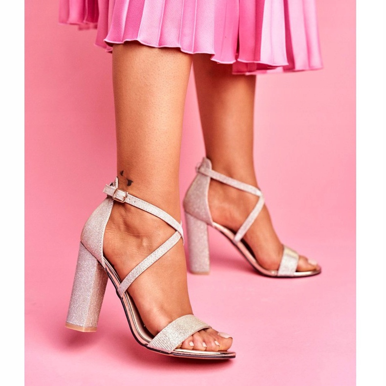 SEA Sandales À Talons Pour Femmes Glitter Doré Vivi 2