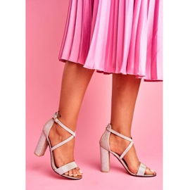 SEA Sandales À Talons Pour Femmes Glitter Doré Vivi 1