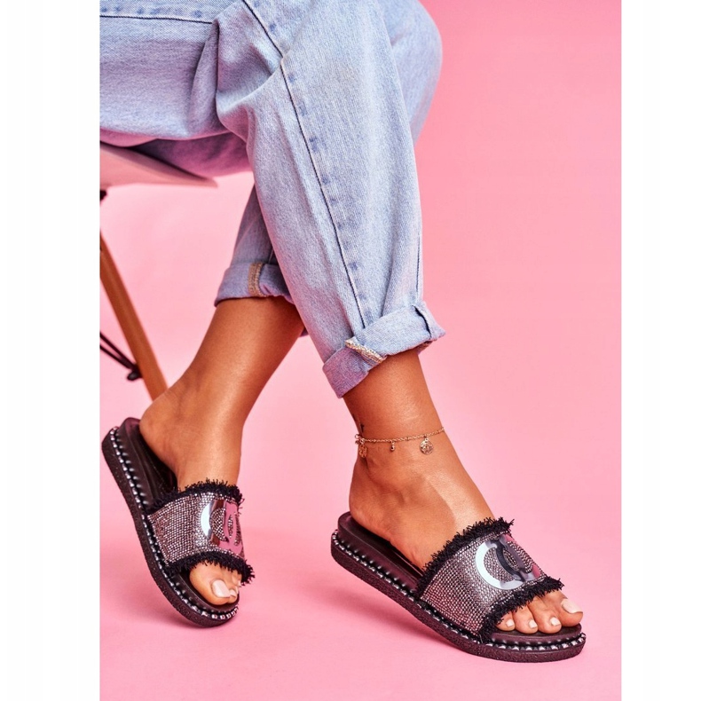 PS1 Pantoufles Black Valley pour femmes avec cristaux le noir 1 PS1 Pantoufles Black Valley pour femmes avec cristaux le noir 1