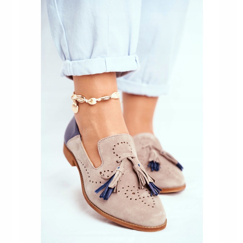 Mocassins Femme Brogues Maciejka Cuir Beige 04484-04 / 00-5 2 Mocassins Femme Brogues Maciejka Cuir Beige 04484-04 / 00-5 2