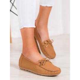 Diamantique Mocassins en cuir écologique marron brun 1