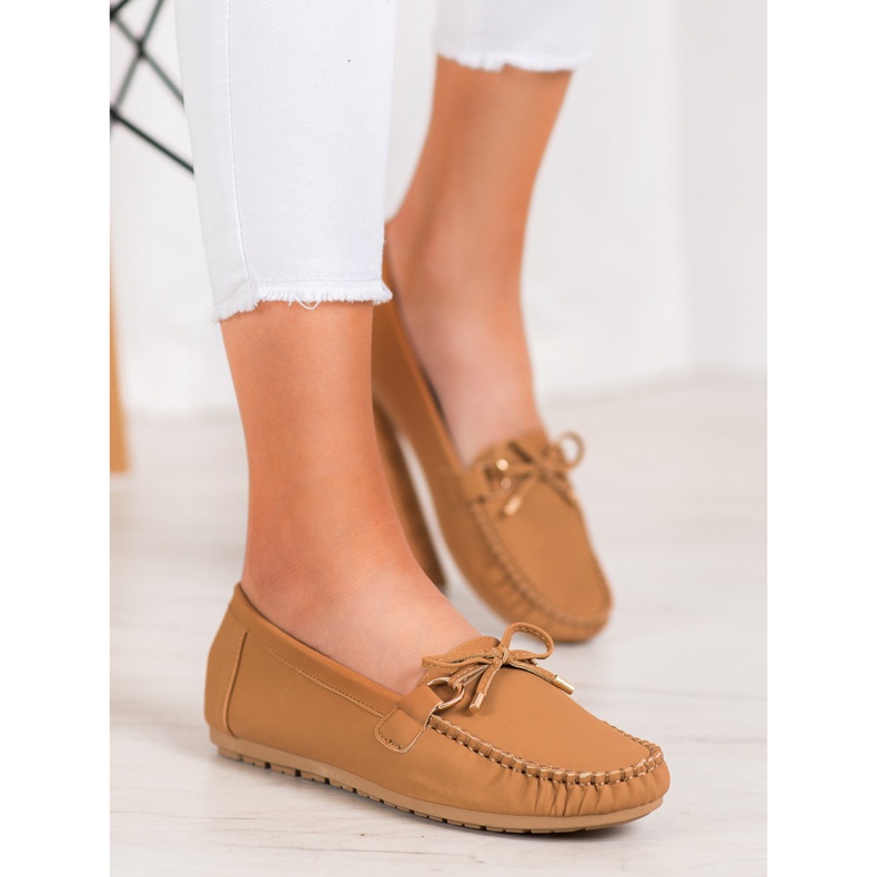 Diamantique Mocassins en cuir écologique marron brun 1