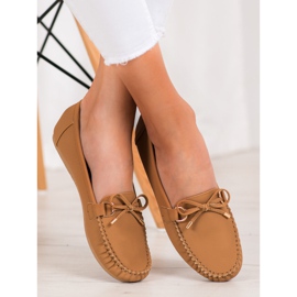 Diamantique Mocassins en cuir écologique marron brun 2