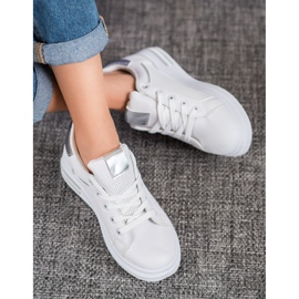 Weide Baskets en cuir écologique blanche 1