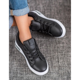 Weide Baskets en cuir écologique le noir 2