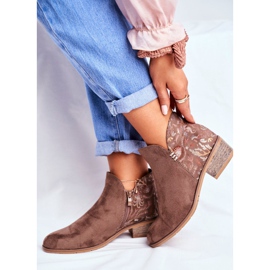 Bottes Talon Plat Femme Printemps Marron Elizabeth brun 2