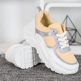 SHELOVET Baskets jaunes classiques blanche 1