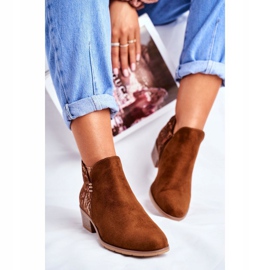 Bottines Femme Talon Plat Printemps Camel Elizabeth brun 1