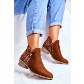 Bottines Femme Talon Plat Printemps Camel Elizabeth brun 2