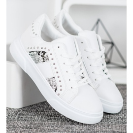 SHELOVET Baskets à la mode sur la plate-forme blanc 1
