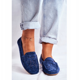 S.Barski Mocassins Femme Cuir Ajouré Bleu Marine Salem 2 S.Barski Mocassins Femme Cuir Ajouré Bleu Marine Salem 2