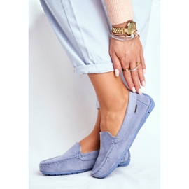 EVE Mocassins Femme Bleu Daim Morreno 1